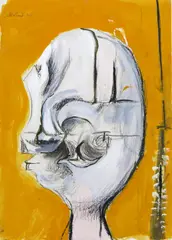 Head, 1952 Later signed and dated 52 Gouache and chalk 33 x 23.5cm Provenance: Redfern Gallery, April 9th, 1952 from whence purchased by Rex de C by Graham Sutherland, Gouache and chalk, sold Nov 2017