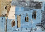 Lewknor by John Piper, Collage on paper with charcoal and watercolour, sold Nov 2017