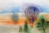 Hot air balloons Signed, inscribed Balloons and dated '87 Watercolour 36 x 54cm Provenance: Lots 126-166 The Property of a Gentleman ++Two small marks in sky by Peter Curran, Watercolour, offered Nov 2017