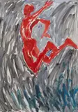 Leaping man Signed and dated 88 Watercolour, unframed 64 x 45cm Provenance: The Alma Gallery, Bristol Lots 126-166 The Property of a Gentleman ++Good condition by Elisabeth Frink, Watercolour, unframed, sold Nov 2017