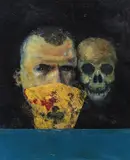 Portrait of my Father and Mr by Alan Parker, Watercolour with gold-leaf, sold Nov 2017