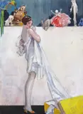 The Golden Age of the Flapper Signed Watercolour with bodycolour by Charles Rebel Stanton, Watercolour with bodycolour, sold Nov 2017