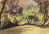 The Orchard Signed Watercolour over by George Clausen, Watercolour over pencil, sold Nov 2017
