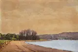 The Clyde at Erskine Ferry Signed, titled and dated 1930 Watercolour 35 x 50cm ++Discoloured and faded, sky foxed and stained - by George Houston, 1930, Watercolour, offered Nov 2017