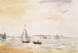 Coastal scene Signed and dated 1913 Watercolour over pencil 24 x 34.5cm ++Possibly some fading, good condition - by Philip Wilson Steer Om, 1913, Watercolour over pencil, sold Nov 2017