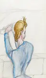 Study of a lady with golden hair Pencil and watercolour 39 x 23cm by Albert Victor Ormsby Wood, Wood, offered Nov 2017