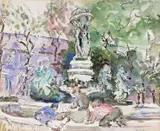 La Fontaine Carpeaux, Paris Signed Pen by Alice Wilson, Pen, ink and watercolour, offered Nov 2017