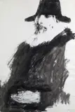 Portrait of an artist, possibly Donatello Signed and dated 1964 Pen by Leonard Baskin, 1964, Pen, ink and watercolour, sold Nov 2017