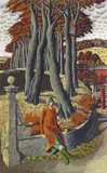 Waiting for the Romantic Novelist Signed and titled Pen and ink with watercolour with bodycolour 67.5 x 42cm ++Some very faint mount-staining, good condition - by Simon Palmer, Pen and ink with watercolour with bodycolour, sold Nov 2017
