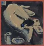 Nude studies A set of four, all signed All gouache on paper Each 28 x 28cm (4) Provenance: A gift from the artist to his nephew, the present owner- by Seif Wanly, gouache on paper, sold Nov 2017