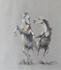 Untitled by John Skeaping, Pastel on grey paper, sold Nov 2017