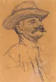 Portrait of Signor di Rossi Signed, inscribed Venezia and dated 1905 Charcoal on brown paper 23 x 15.75cm Provenance: Thomas Agnew & Sons Ltd., London, No by Walter Richard Sickert, 1905, Charcoal on brown paper, sold Nov 2017
