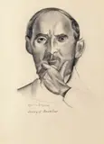 Portrait of Sir David Low Signed, titled and dated 1932 Pencil 27 x 19cm Provenance: Private collection from 1957 Christie's, 7th March 1997, Lot no by Wyndham Lewis, 1932, Pencil, sold Nov 2017