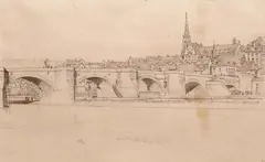 On the Loire Signed and dated 1924 Pen by Robert Austin, 1924, Pen, ink and pencil, sold Nov 2017