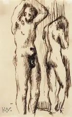 Both with by Keith Vaughan, ink, sold Nov 2017