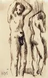 Both with by Keith Vaughan, ink, sold Nov 2017