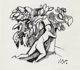 Beach scene by Keith Vaughan, Pen and black ink, sold Nov 2017
