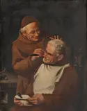 A close shave by Italian School 19th century, oil on canvas, sold May 2014