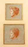 Two portrait studies of Caroline Priscilla Steele (neé Shury) - wife of Robert Reynolds Steele by William Rothenstein, pastel,, offered May 2014