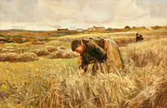 Haymaking, by Thomas R. Huson, watercolour,, sold May 2014
