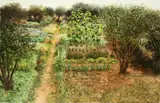 A kitchen garden by Jean-Claude Courtat, pastel, sold Feb 2014