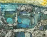 "Stones of the Old Gods" by Padraig Macmiadhachain R.W.A, mixed media on board, offered Feb 2014