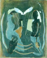 Women Dancing by Matthew Hilton, Screenprint in colours,, sold Feb 2014