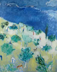 Steep Hill, Anticoli by Heinz Inlander, oil on canvas, sold Feb 2014