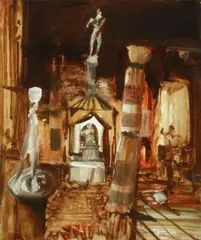 Stage set design by Sidney Nolan, watercolour and gouache, sold Feb 2014