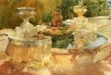 'Fountain at Frascati' by William Russell Flint, watercolour, sold Feb 2014