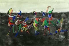 Caught in the Web by Conroy Maddox, gouache, sold Feb 2014