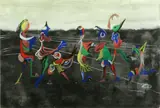 Caught in the Web by Conroy Maddox, gouache, sold Feb 2014
