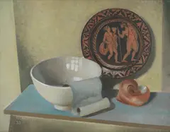 Still life with shell by Patrick Hennessy, oil on canvas, sold Feb 2014
