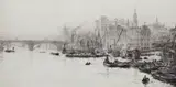 'London Bridge and Adelaide House' by William Lionel Wyllie, Etching and drypoint, sold Feb 2014
