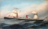 The Wilson Line steamer Galileo at sea, outward bound for New York by Antonio Jacobsen, oil on canvas, sold Feb 2014