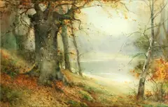 Autumn landscape by Thomas Tayler Ireland, watercolour, sold Feb 2014