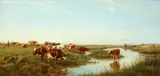 Cattle in a landscape by William Luker, oil on canvas, sold Feb 2014