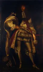 Portrait of George Villiers, 2nd Duke of Buckingham, full-length, in ceremonial robes and wearing the Order of St. George by Peter Lely, oil on canvas, sold Feb 2014