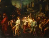 A Triumphal procession by Peter Paul Rubens, oil on canvas laid down on board, offered Feb 2014