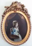 Portrait of a lady seated by English School 18th century, oil on panel, sold Feb 2014