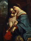 Madonna and Child by French School, oil on canvas, offered Feb 2014