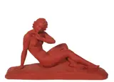 ; a red painted terracotta figure of a female nude by Ugo Cipriani, terracotta, offered Feb 2014