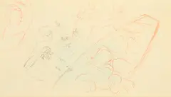 Study sketch for regatta painting by Stanley Spencer, pencil and red crayon, sold Jan 2014