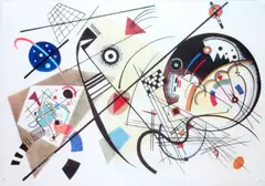 Abstract by Wassily Kandinsky, coloured print, sold Jan 2014