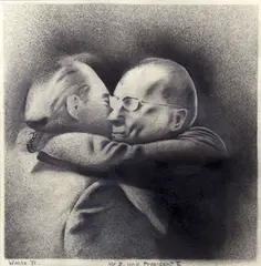 'Mr. B. and President T.', Leonid Brezhnev, Chairman of the Communist Party, USSR, with Tito, President of the Socialist Federation of Yugoslavia by Sam Walsh, sold Jan 2014