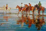 Beach riders by Victor Yefimenko, oil on canvas, sold Jan 2014