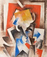 Composition à la bouteille by Robert Marc, oil on canvas, sold Jan 2014