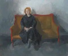 Young Woman in Black by Peter Kuhfeld, oil on board, sold Jan 2014