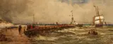'Boulogne Pier' by Thomas Bush Hardy, watercolour and scratching out, sold Jan 2014