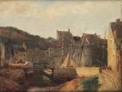 'Honfleur' by Ferdinand Perrot, oil on canvas laid on board, sold Jan 2014